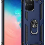Uray store Samsung Galaxy A91 / S10 Lite Kılıf Sofya Yüzüklü Silikon Kapak - Lacivert