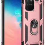 Uray store Samsung Galaxy A91 / S10 Lite Kılıf Sofya Yüzüklü Silikon Kapak - Rose