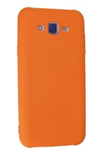 Uray store Samsung Galaxy J7 Kılıf Nano içi Kadife Silikon - Turuncu - Görsel 3
