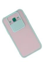 Uray store Samsung Galaxy J7 Kılıf Palm Buzlu Kamera Sürgülü Silikon - Turkuaz - Görsel 3
