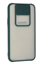 Uray store Samsung Galaxy J7 Kılıf Palm Buzlu Kamera Sürgülü Silikon - Yeşil - Görsel 2
