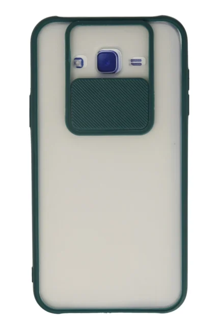 Uray store Samsung Galaxy J7 Kılıf Palm Buzlu Kamera Sürgülü Silikon - Yeşil