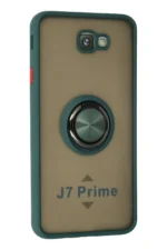 Uray store Samsung Galaxy J7 Prime Kılıf Montreal Yüzüklü Silikon Kapak - Yeşil - Görsel 2