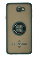 Uray store Samsung Galaxy J7 Prime Kılıf Montreal Yüzüklü Silikon Kapak - Yeşil