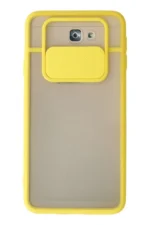 Uray store Samsung Galaxy J7 Prime Kılıf Palm Buzlu Kamera Sürgülü Silikon - Sarı