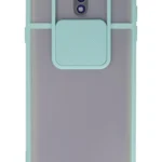 Uray store Samsung Galaxy J7 Pro / J730 Kılıf Palm Buzlu Kamera Sürgülü Silikon - Turkuaz