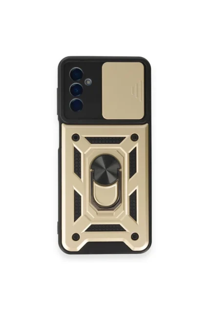 Uray store Samsung Galaxy M14 5G Kılıf Pars Lens Yüzüklü Silikon - Gold