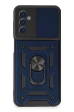 Uray store Samsung Galaxy M14 5G Kılıf Pars Lens Yüzüklü Silikon - Lacivert