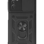 Uray store Samsung Galaxy M14 5G Kılıf Pars Lens Yüzüklü Silikon - Siyah