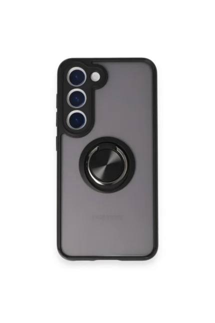 Uray store Samsung Galaxy M15 Kılıf Montreal Yüzüklü Silikon Kapak - Siyah