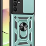 Uray store Samsung Galaxy M15 Kılıf Pars Lens Yüzüklü Silikon - Yeşil
