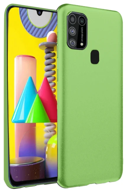 Uray store Samsung Galaxy M31 Kılıf Nano içi Kadife Silikon - Yeşil