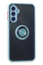 Uray store Samsung Galaxy M34 5G Kılıf Montreal Yüzüklü Silikon Kapak - Buz Mavi