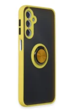 Uray store Samsung Galaxy M34 5G Kılıf Montreal Yüzüklü Silikon Kapak - Sarı - Görsel 2