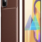 Uray store Samsung Galaxy M51 Kılıf Auto Focus Karbon Kapak - Kahverengi