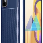 Uray store Samsung Galaxy M51 Kılıf Auto Focus Karbon Kapak - Lacivert