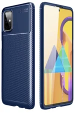 Uray store Samsung Galaxy M51 Kılıf Auto Focus Karbon Kapak - Lacivert