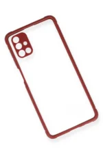 Uray store Samsung Galaxy M51 Kılıf Miami Şeffaf Silikon - Fuşya - Görsel 3