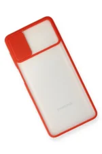 Uray store Samsung Galaxy M51 Kılıf Palm Buzlu Kamera Sürgülü Silikon - Kırmızı - Görsel 3