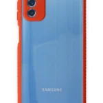 Uray store Samsung Galaxy M52 5G Kılıf Miami Şeffaf Silikon - Kırmızı