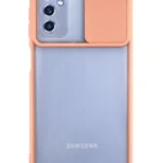 Uray store Samsung Galaxy M52 5G Kılıf Palm Buzlu Kamera Sürgülü Silikon - Pembe