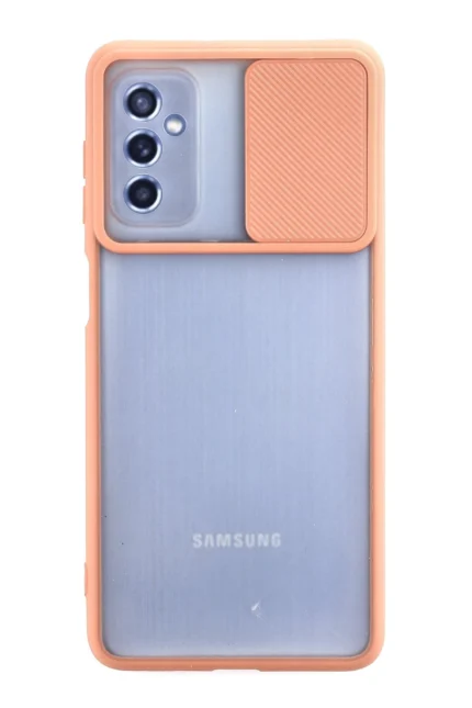 Uray store Samsung Galaxy M52 5G Kılıf Palm Buzlu Kamera Sürgülü Silikon - Pembe