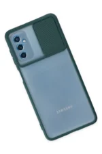 Uray store Samsung Galaxy M52 5G Kılıf Palm Buzlu Kamera Sürgülü Silikon - Yeşil - Görsel 3