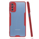 Uray store Samsung Galaxy M52 5G Kılıf Platin Silikon - Kırmızı