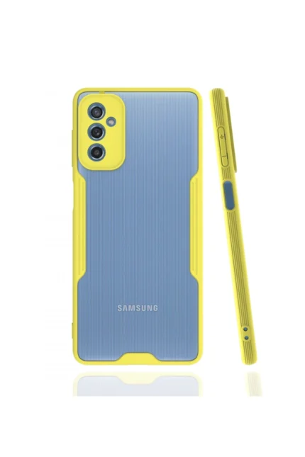 Uray store Samsung Galaxy M52 5G Kılıf Platin Silikon - Sarı