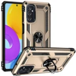 Uray store Samsung Galaxy M52 5G Kılıf Sofya Yüzüklü Silikon Kapak - Gold