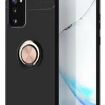 Uray store Samsung Galaxy Note 20 Kılıf Range Yüzüklü Silikon - Siyah-Gold