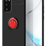Uray store Samsung Galaxy Note 20 Kılıf Range Yüzüklü Silikon - Siyah-Kırmızı