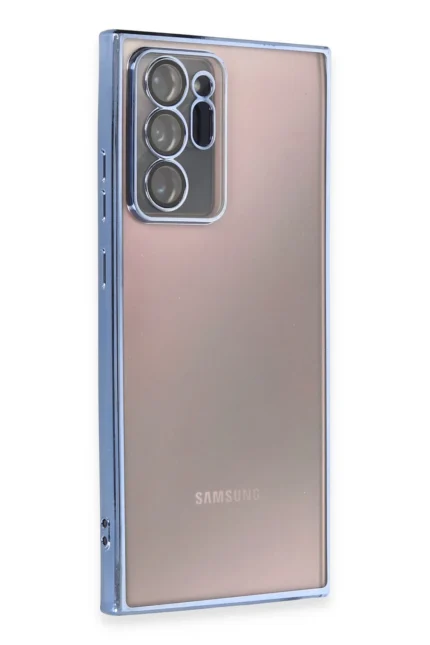 Uray store Samsung Galaxy Note 20 Ultra Kılıf Razer Lensli Silikon - Açık Mavi
