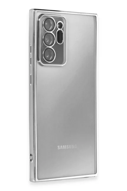 Uray store Samsung Galaxy Note 20 Ultra Kılıf Razer Lensli Silikon - Gümüş