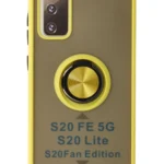 Uray store Samsung Galaxy S20 FE Kılıf Montreal Yüzüklü Silikon Kapak - Sarı