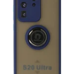 Uray store Samsung Galaxy S20 Ultra Kılıf Montreal Yüzüklü Silikon Kapak - Lacivert