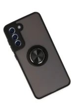 Uray store Samsung Galaxy S21 FE Kılıf Montreal Yüzüklü Silikon Kapak - Siyah - Görsel 2