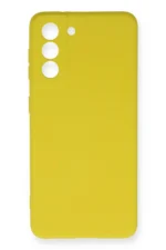 Uray store Samsung Galaxy S21 FE Kılıf Nano içi Kadife Silikon - Sarı