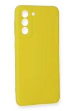 Uray store Samsung Galaxy S21 FE Kılıf Nano içi Kadife Silikon - Sarı - Görsel 3