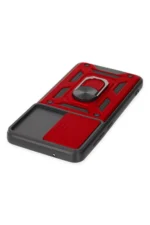 Uray store Samsung Galaxy S21 FE Kılıf Pars Lens Yüzüklü Silikon - Kırmızı - Görsel 4
