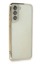 Uray store Samsung Galaxy S21 FE Kılıf Razer Lensli Silikon - Gold - Görsel 2