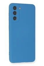 Uray store Samsung Galaxy S21 Kılıf Nano içi Kadife Silikon - Mavi - Görsel 2
