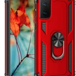 Uray store Samsung Galaxy S21 Kılıf Sofya Yüzüklü Silikon Kapak - Kırmızı