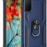 Uray store Samsung Galaxy S21 Kılıf Sofya Yüzüklü Silikon Kapak - Lacivert
