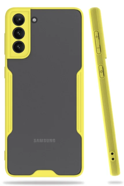 Uray store Samsung Galaxy S21 Plus Kılıf Platin Silikon - Sarı