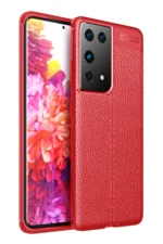 Uray store Samsung Galaxy S21 Ultra Kılıf Auto Focus Kapak - Kırmızı