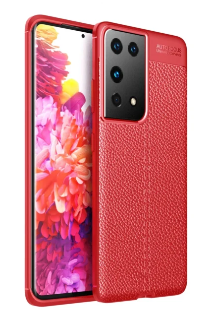 Uray store Samsung Galaxy S21 Ultra Kılıf Auto Focus Kapak - Kırmızı