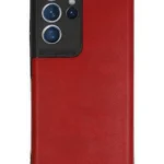 Uray store Samsung Galaxy S21 Ultra Kılıf Loop Deri Silikon - Kırmızı