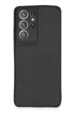 Uray store Samsung Galaxy S21 Ultra Kılıf Loop Deri Silikon - Siyah