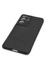 Uray store Samsung Galaxy S21 Ultra Kılıf Loop Deri Silikon - Siyah - Görsel 4